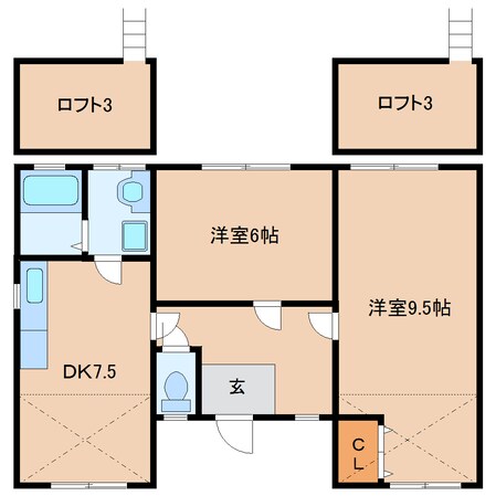 生駒駅 徒歩5分 1階の物件間取画像